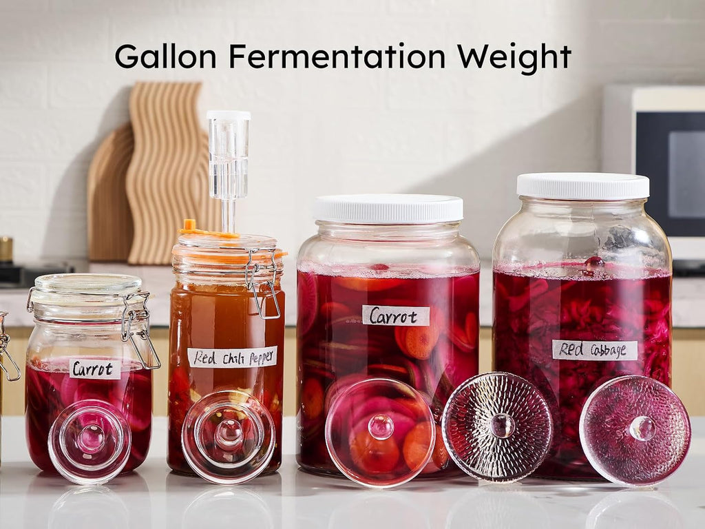 3.7 Inch Large Glass Fermentation Weights for Gallon Jars, 2 Pack