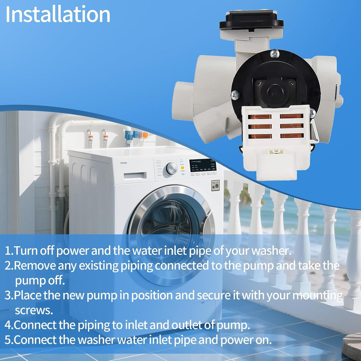 WFW9550WW00 WFW9200SQA12 WFW9550WR00 WFW9450WW00 Washer Drain Pump