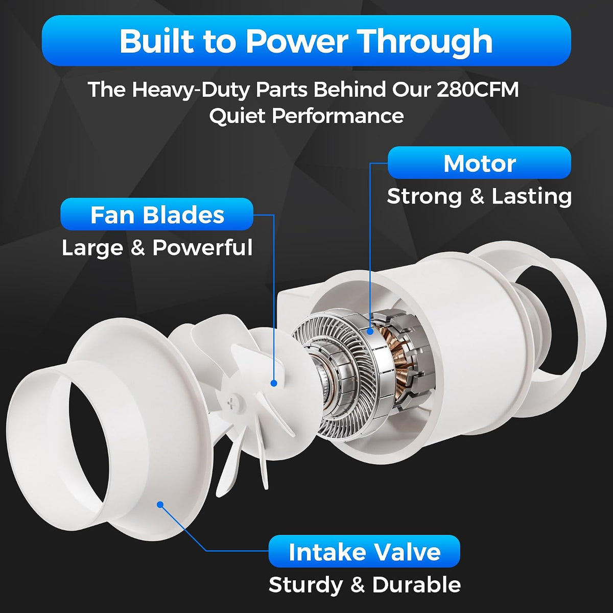 Voltset 4 Inch Duct Fan with Remote Control Inline Ventilation Exhaust Fan