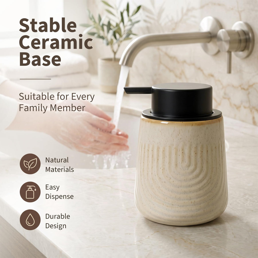 Ceramic Liquid Soap Dispenser, Whirlpool Pump for Bathroom