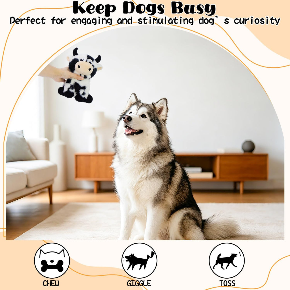 Christmas Dog Toys- 5 PCS Plush Squeaky Toys for Medium & Small Dog- Interactive Stuffed Puppy Toys- Funny Cute Dog