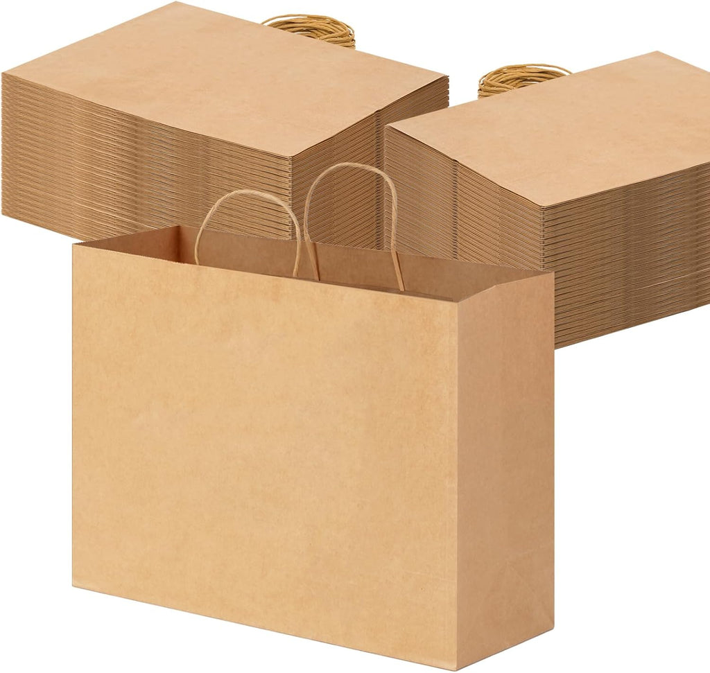 110pcs 16x6x12in Brown Paper Bags with Handles, Large Gift Bags