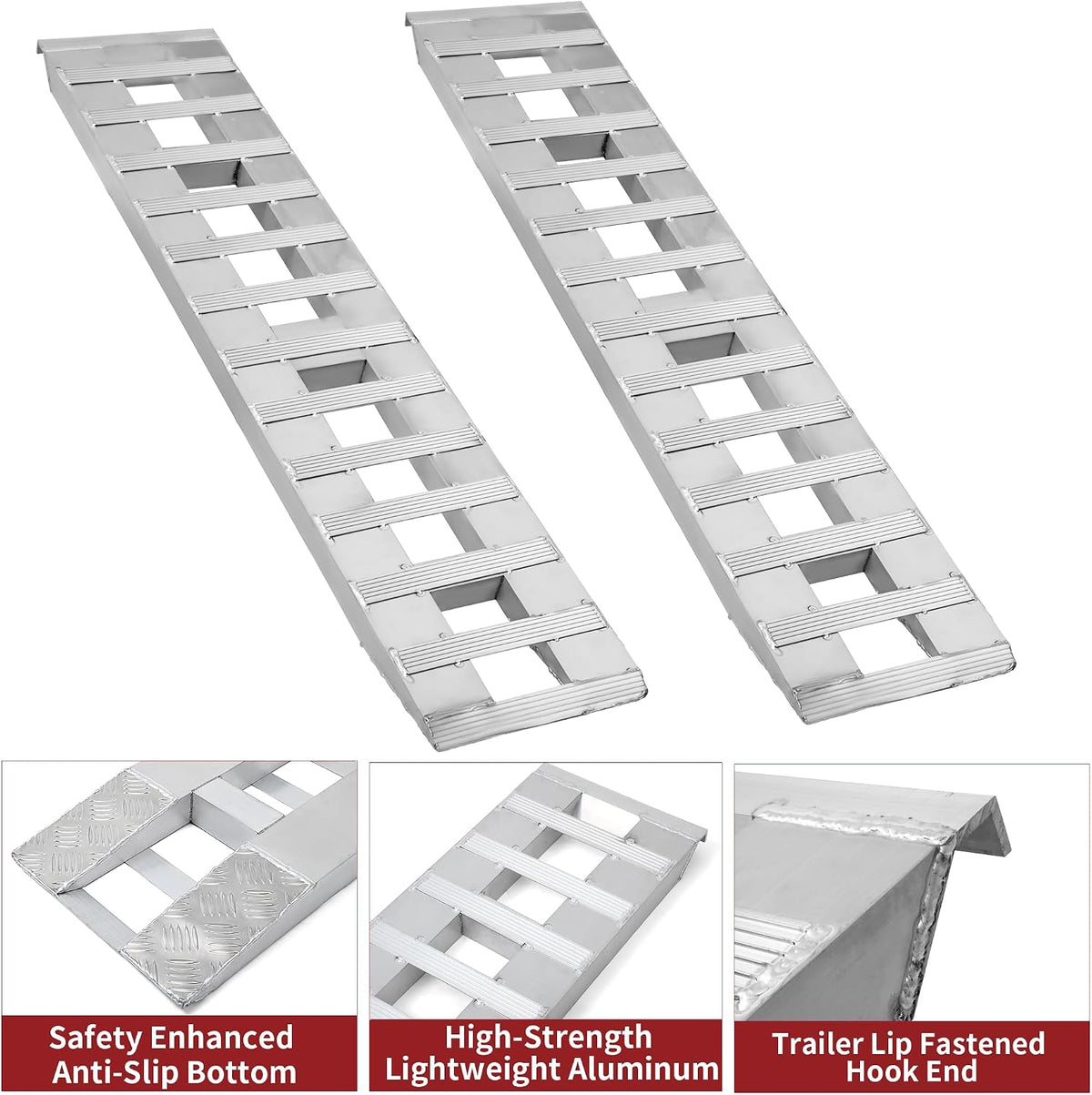 2pcs 6000 lbs 84" x 14" Aluminum Trailer Ramps