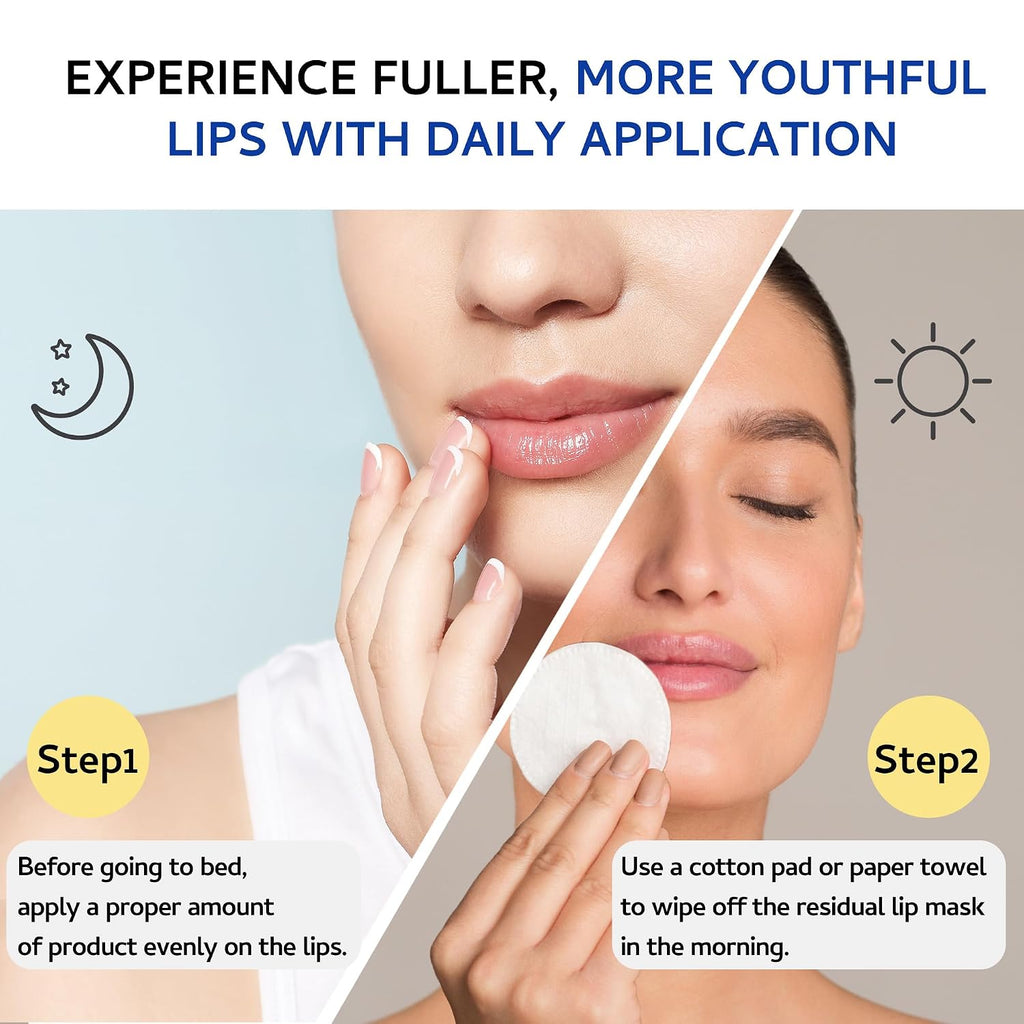 Lip Sleeping Mask (20g), Collagen Lip Mask Overnight, Lip Plumper with Hyaluronic Acid, Peptide Complex Lip Balm for