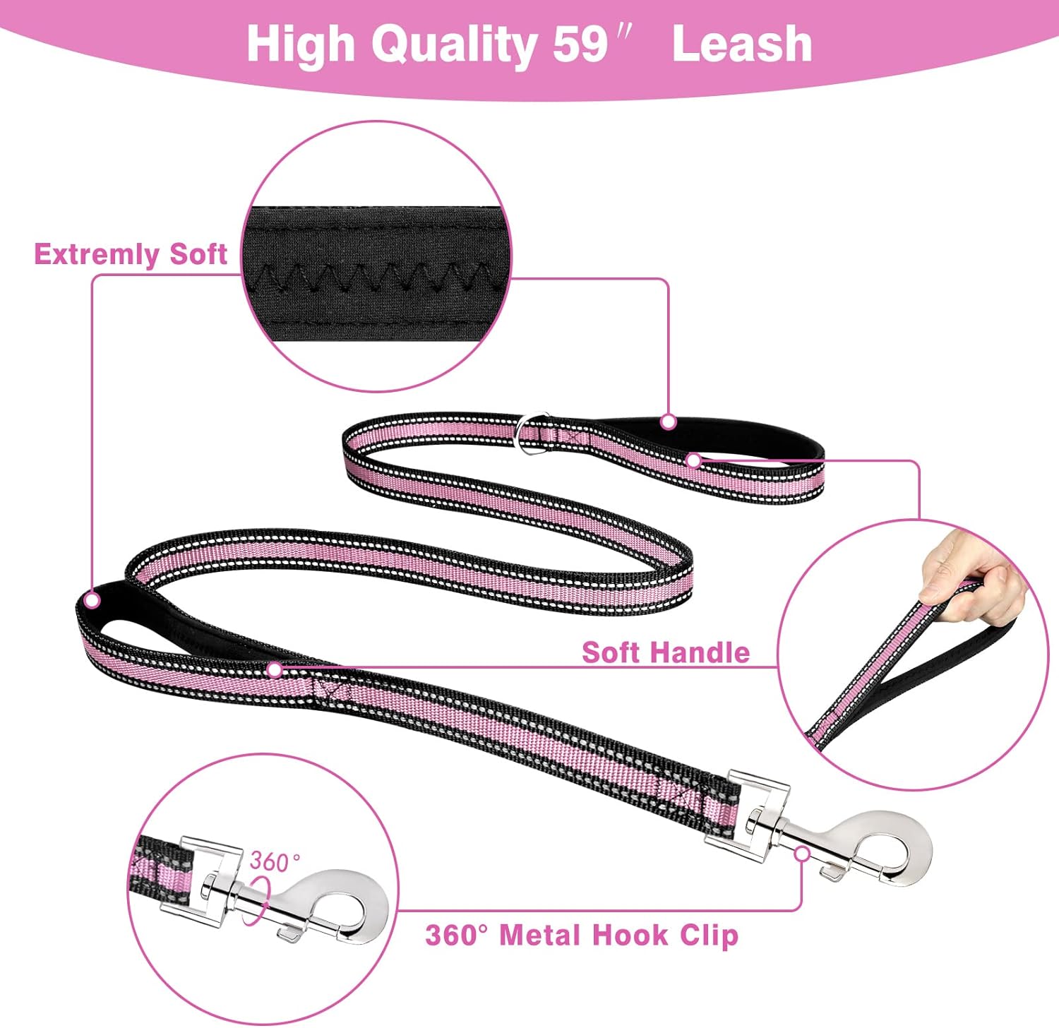 Pet Harness Collar and Leash Set, All-in-one Reflective Dog Harness No Pull with Adjustable Buckles for Puppies