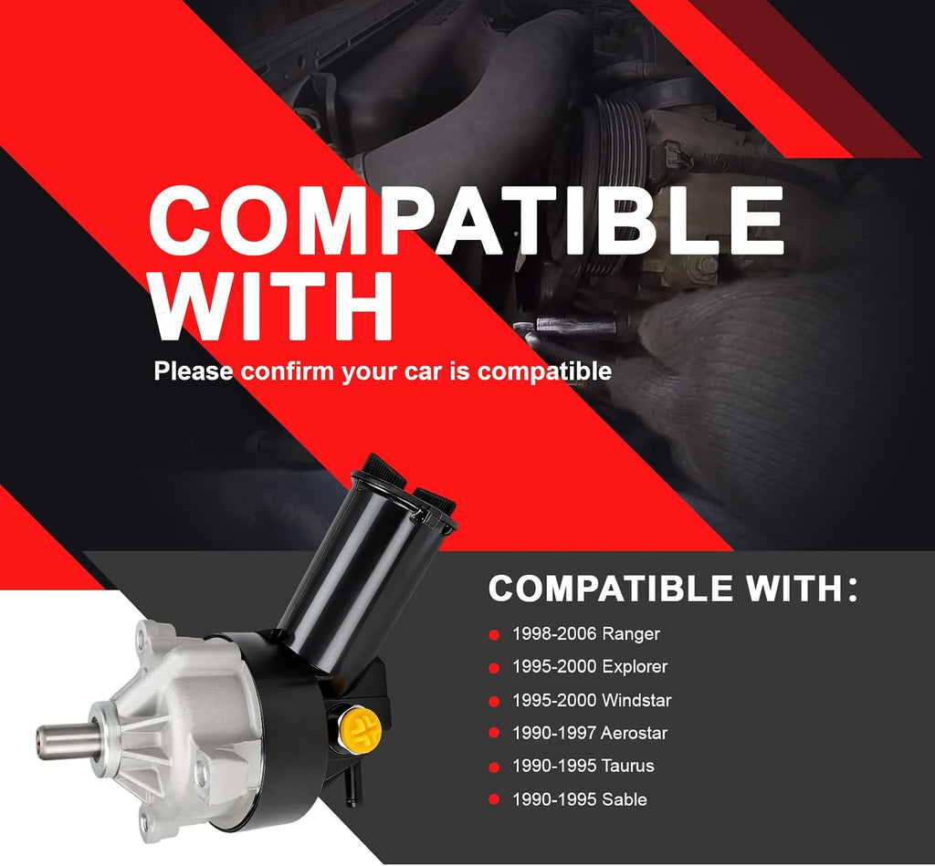 Power Steering Pump with Pulley Replaces F09Z3A674A