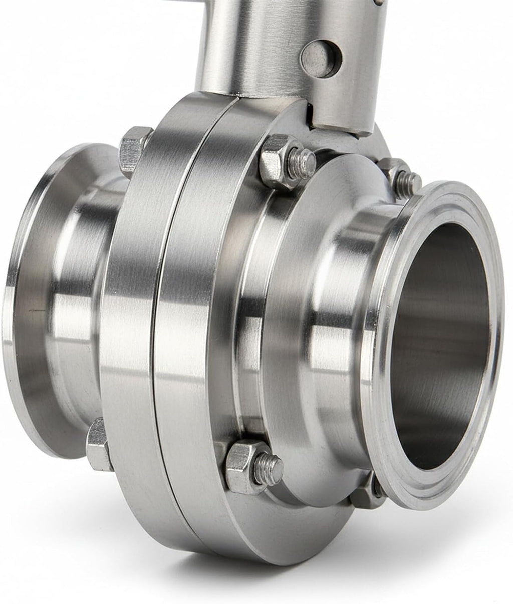 SUS304 Stainless Steel Butterfly Valve, 2 Pack, 1" Inch
