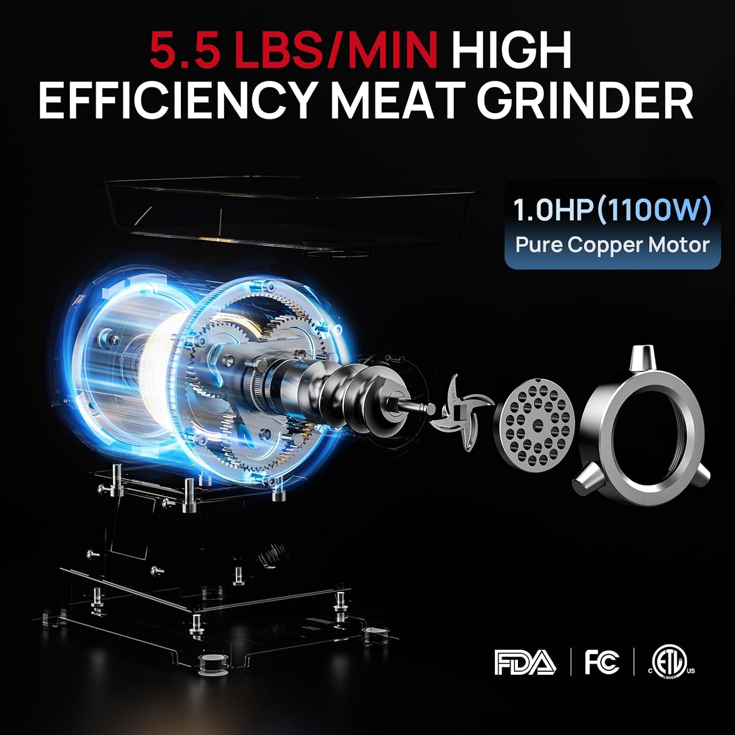 Commercial Meat Grinder #12C,0.9HP Electric Meat Grinder
