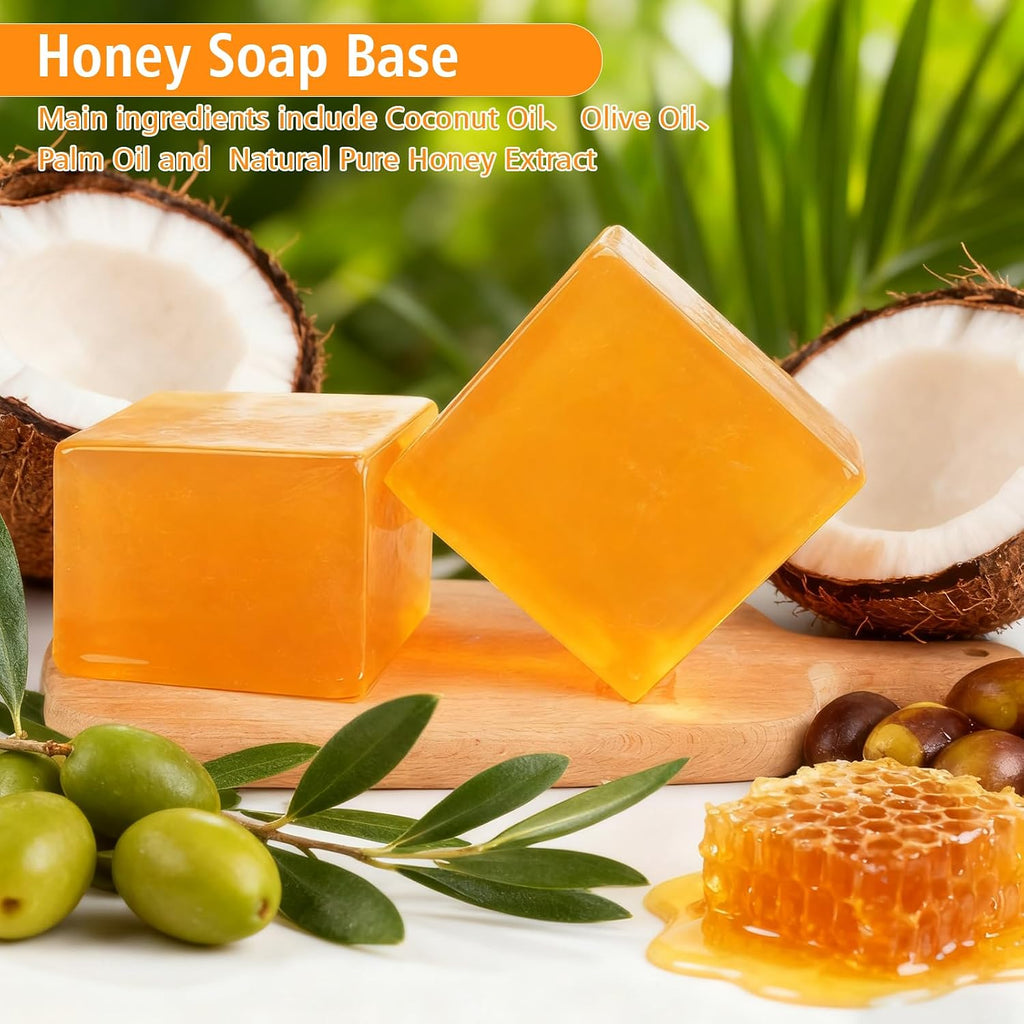 2lb Honey Soap Base for Soap Making Supplies,Moisturizing Melt and Pour Sope Base for DIY Handmade,All Natural and