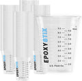 [100 Pack] NEW SIZE 12oz Graduated Mixing Cups - Durable PET, Clear Measurement Markings in oz, mL and cups