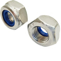 5 Pcs M10 x 1.0mm Metric Fine Thread Nylon Insert Lock Nut, 304 Stainless Steel Non-Slip Self-Locking Nut