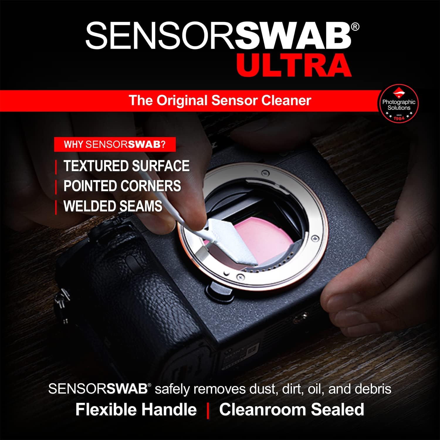 Sensor Cleaning Swab Kit - Aeroclipse Non-Flammable Optic Cleaning Solution (0.5oz/15ml) + Type-3 Sensor Swab Ultra