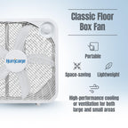 Classic Floor Box Fan with 3 Speed Settings, White - 20in