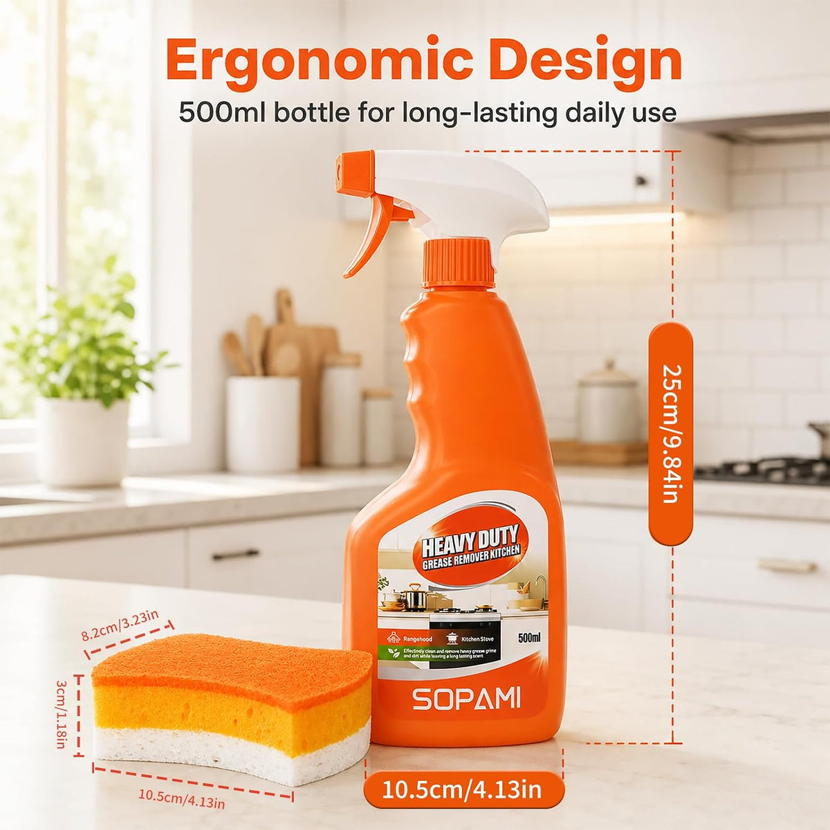 Kitchen Degreaser Spray, Heavy-Duty All Purpose Cleaning