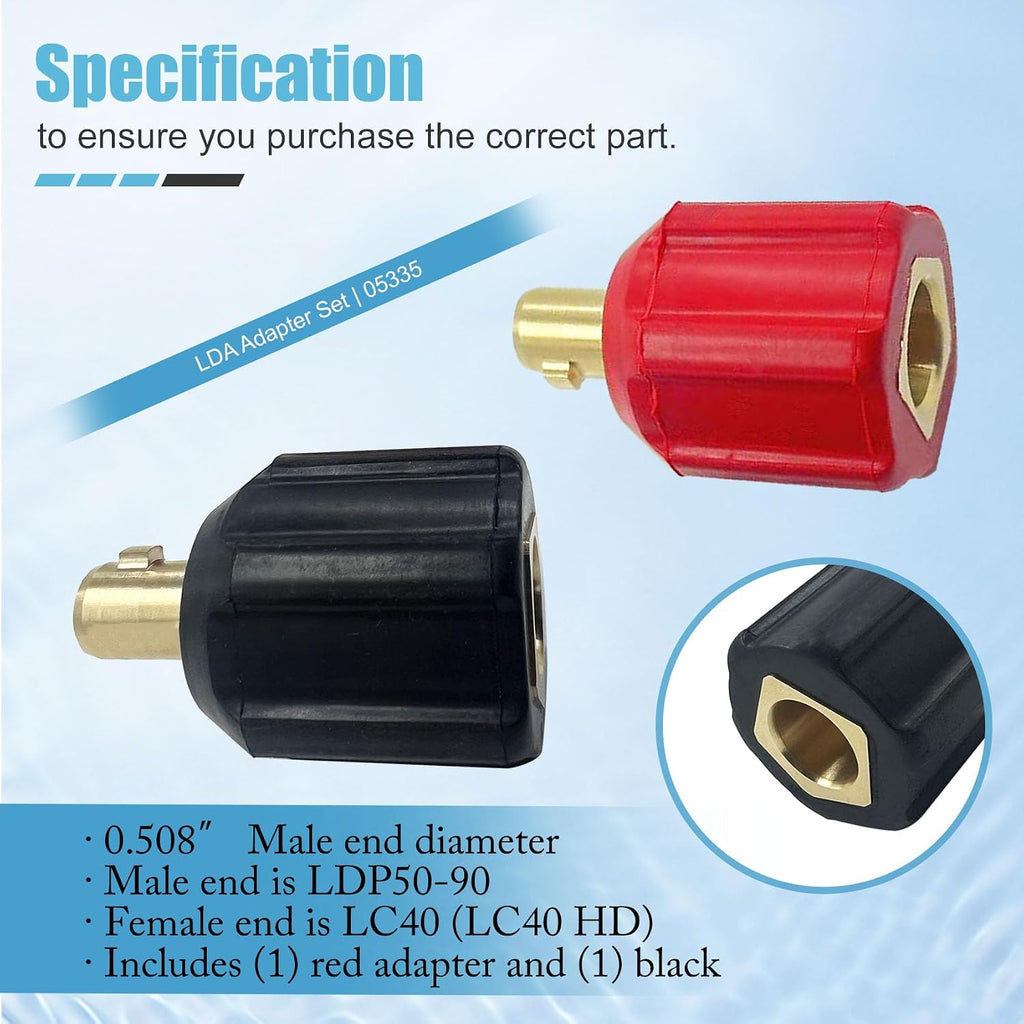 05335 Welding Leads Adapter Set, Dinse-Type Machine Plug Connector, 4 Pack