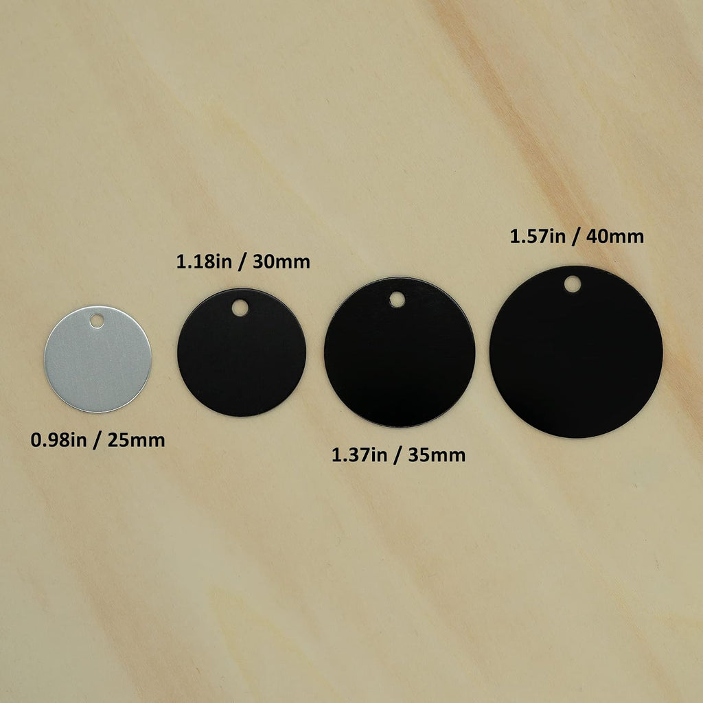 Round Aluminum Blank Tags Stamping Blanks Engraving Blanks 25 Pack (Siver)