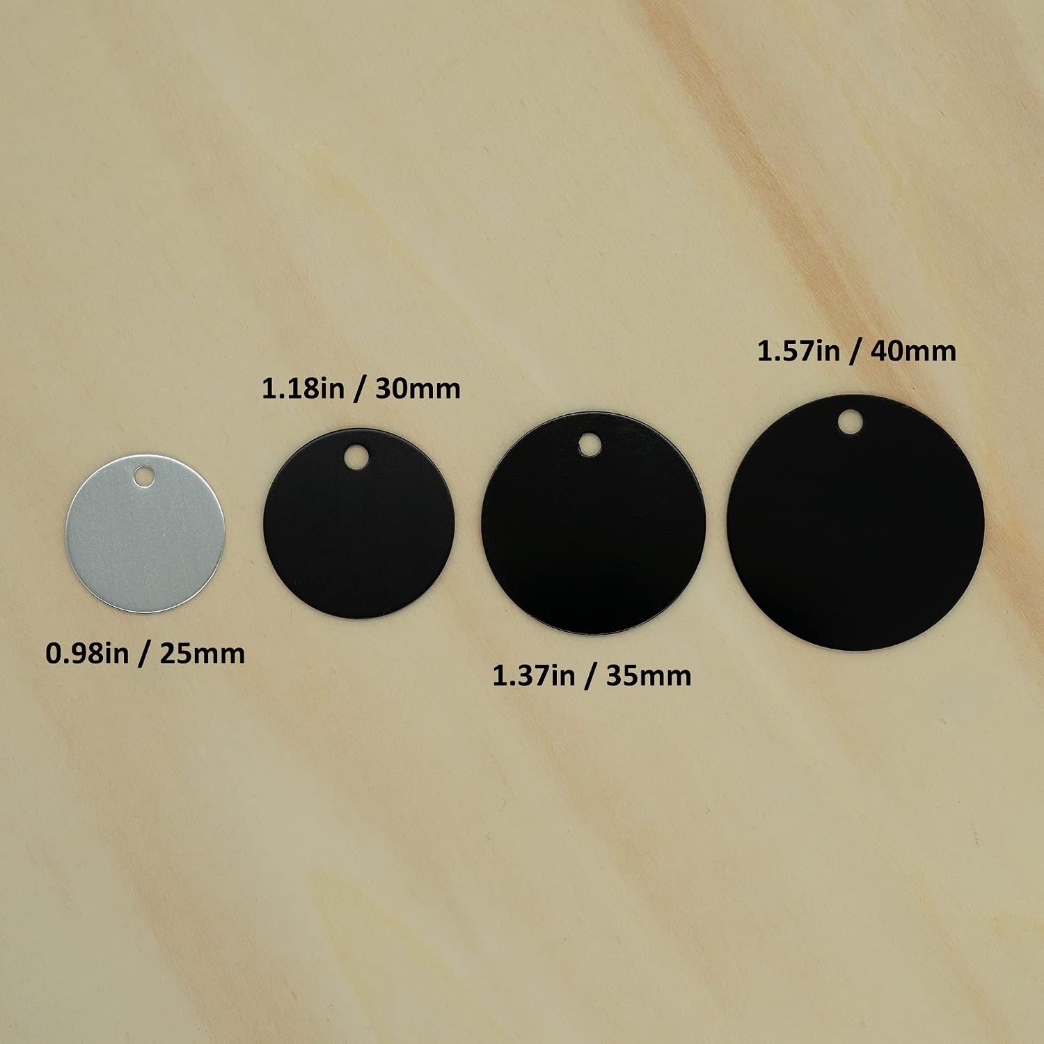 Round Aluminum Blank Tags Stamping Blanks Engraving Blanks 25 Pack (Siver)