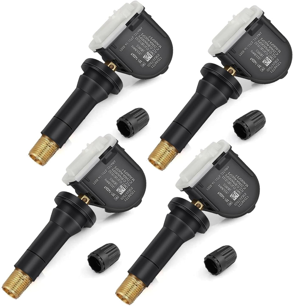 4-Pack GM TPMS Sensors 315MHz for Chevy Silverado GMC Sierra | Pre-Programmed Tire Pressure Sensors, Fits Equinox