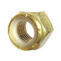 Fastenere Nylon Insert Hex Lock Nuts #10-32 Solid Brass Alloy Steel Grade 360, Plain Finish, Corrosion-Resistant, Durable Hardware Nuts for Secure Fastening, Locking Nut, (50-Pack)