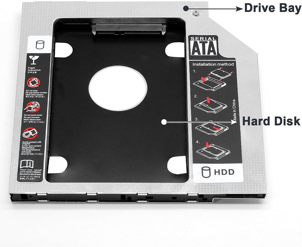 9.5mm SATA Hard Drive Caddy, 2nd HDD Adapter Case