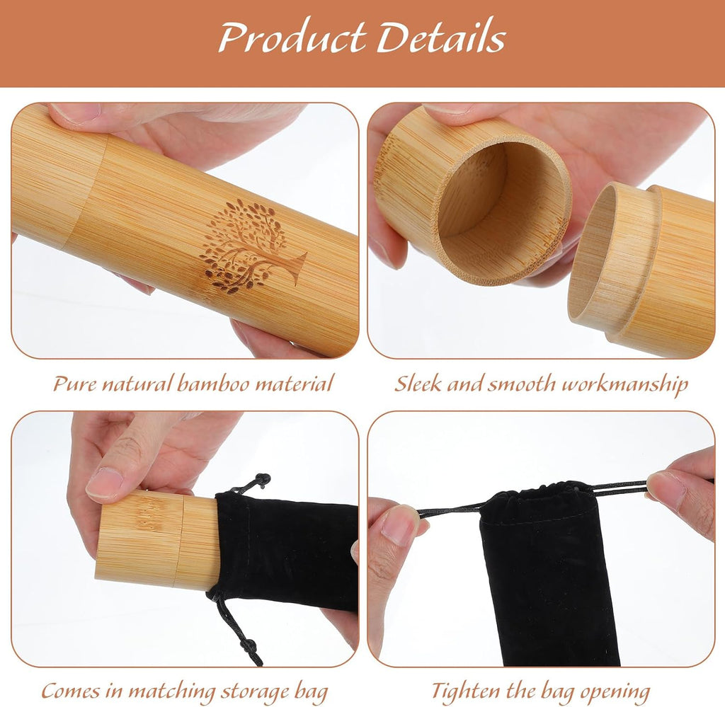 4 Set Bamboo Scattering Urns for Ashes 9'' x 2'' Eco Friendly Scattering Cremation Tubes for Human Adult Tree Small
