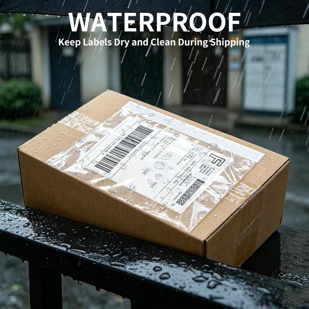 6" x9" Clear Adhesive Top Loading Packing List Pouches, Blank Shipping Label Envelopes Keeps Paper Safe While Shipping