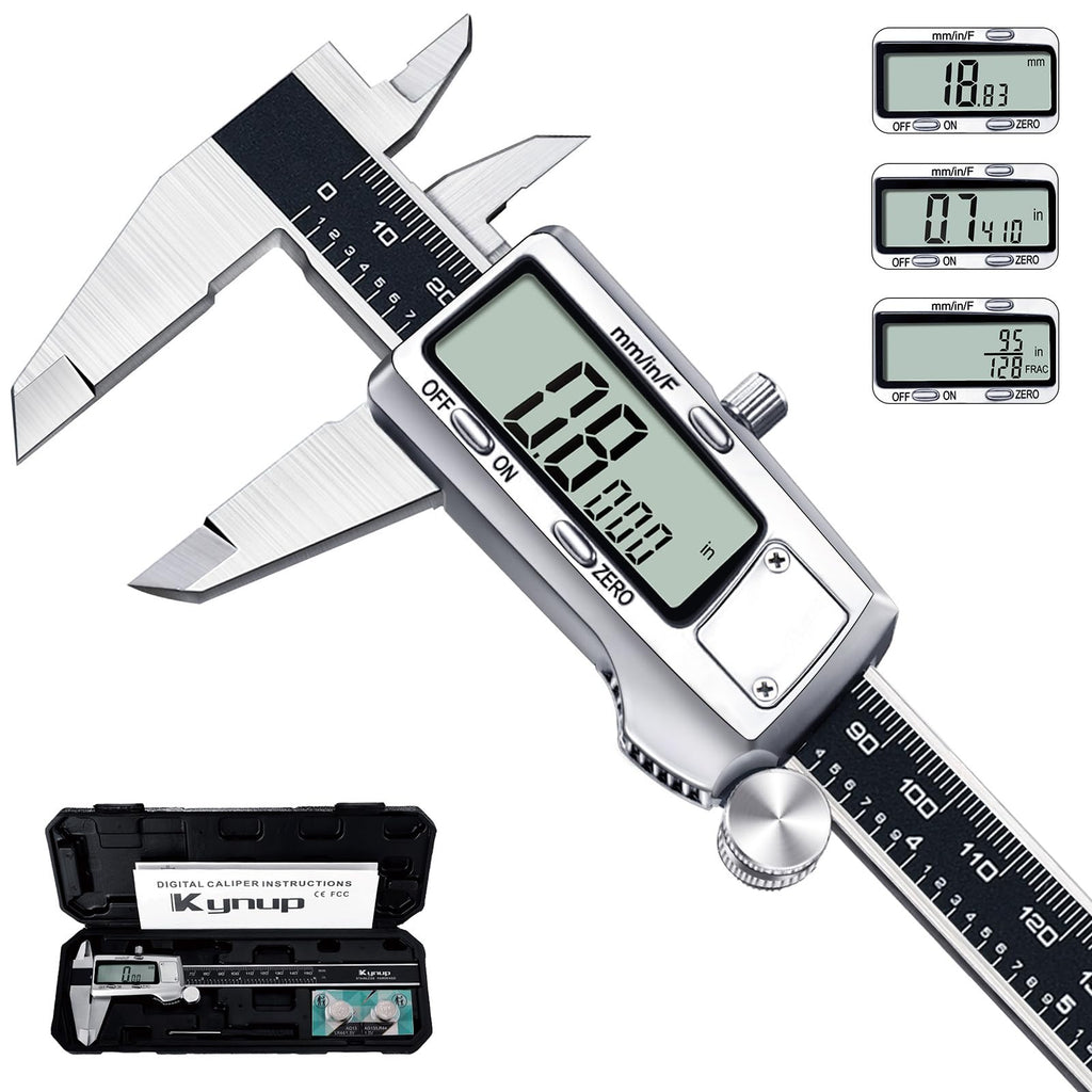 Kynup Digital Caliper, Caliper Measuring Tool, Micrometer, Full Turn Off