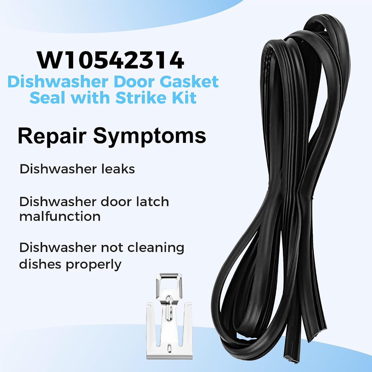 W10542314 Dishwasher Door Seal Replacement for Whirlpool, Kenmore, KitchenAid, Maytag - Replaces W10300589, W10284090, W10350162, PS5136129, AP5650274