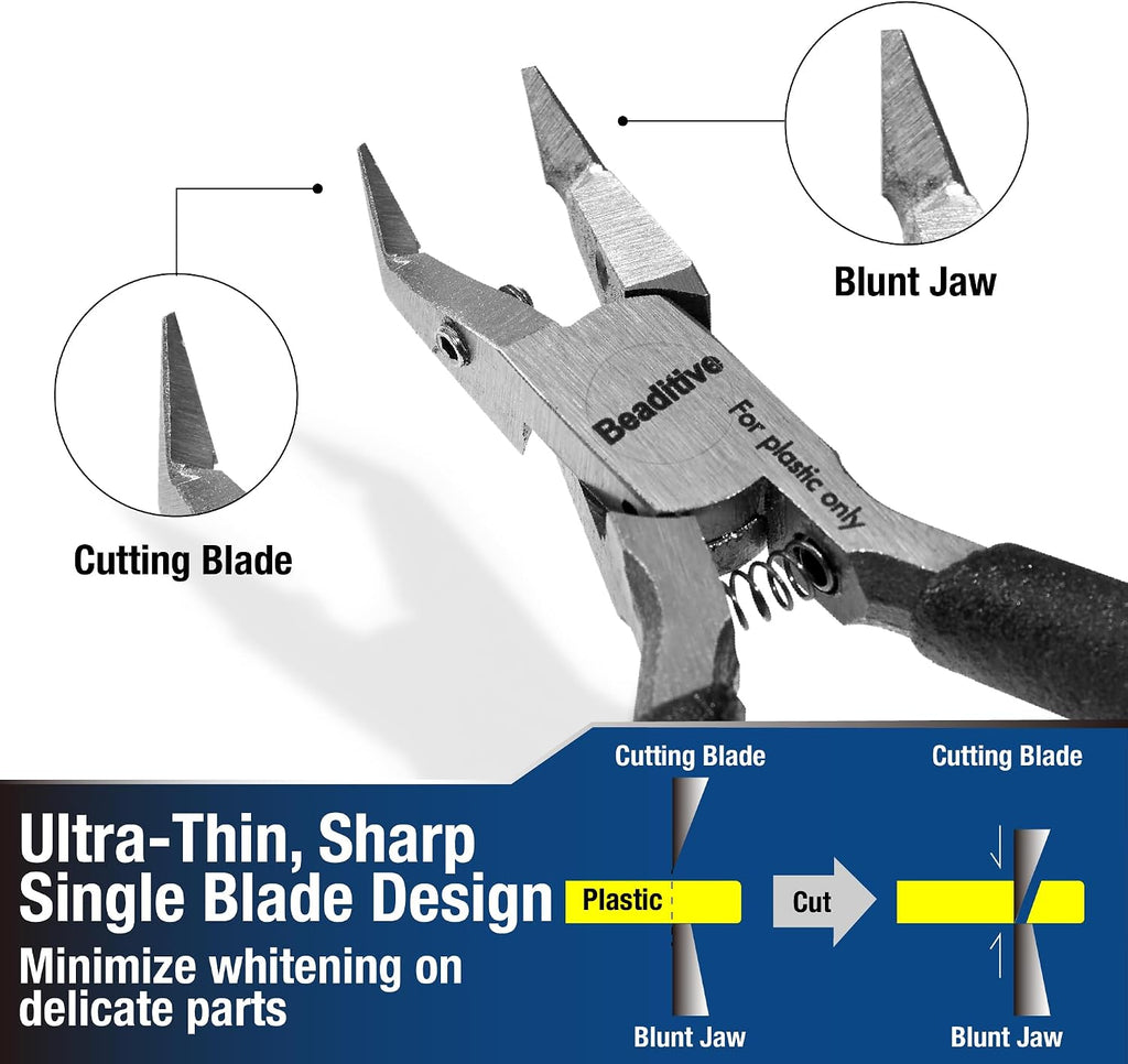 Single Blade Nipper for Plastic Model - Plastic Sprue Cutter - Gunpla, Gundam Model, Scale Model Building (Angled)