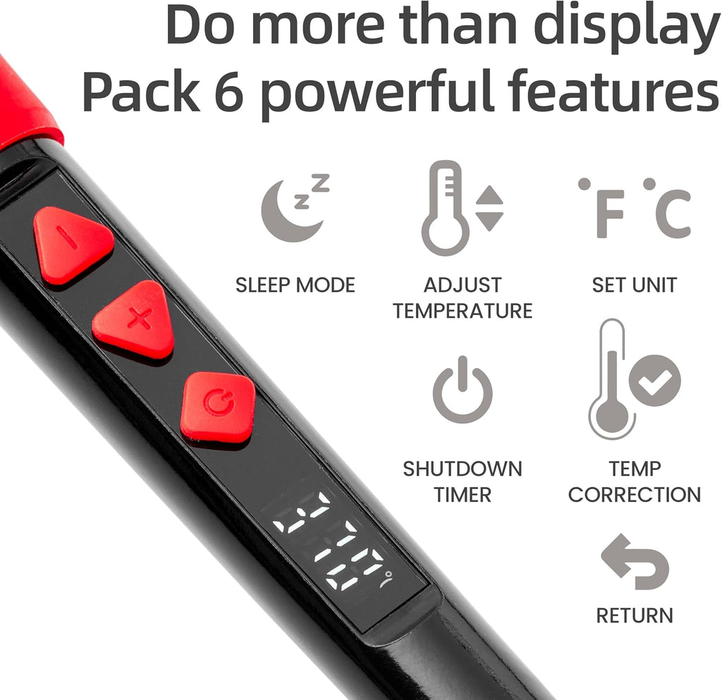 Soldering Iron Kit, 60W LED Display Digital Solder Pen, 5 Replaceable Tips, 21-in-1 Fast Heating with Solder Wire