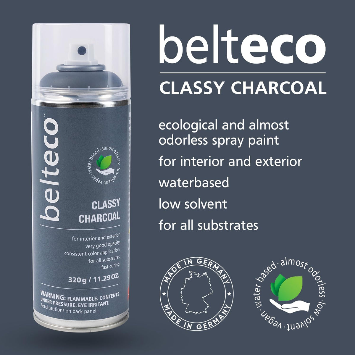 Classy Charcoal Spray Paint | Water-based Light Black Spray Paint