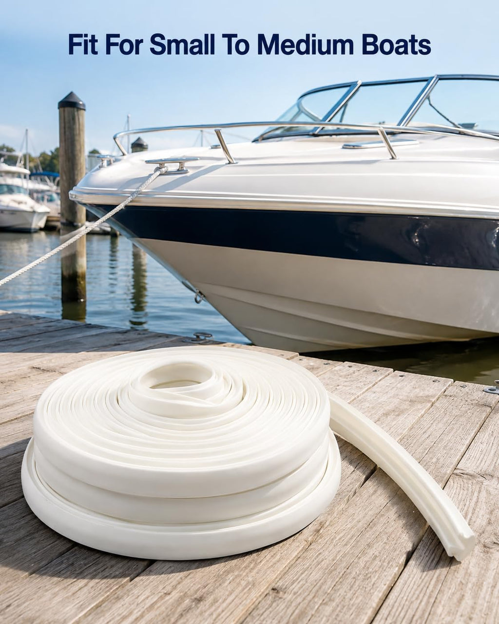 Black Boat Rub Rail 50.85 FT Flexible Rub Vinyl Insert for Boats, 3/4" x 3/8", Rub Rail Replacement for Boat & Dock Bumper Protection