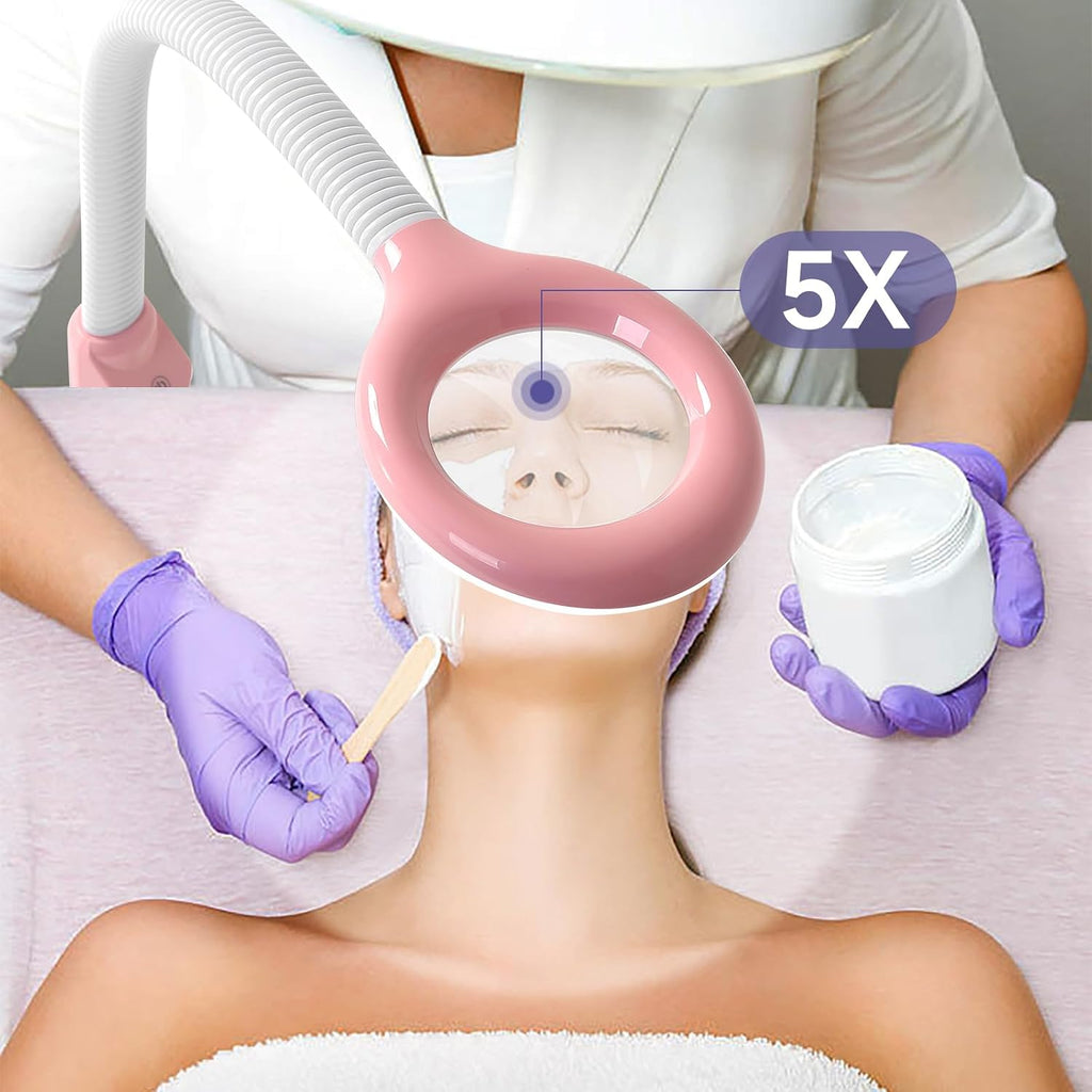 Professional Facial Steamer with 5X Magnifying Lamp,Face Steamer on Wheels | Ozone Facial Steamer for Facial Deep