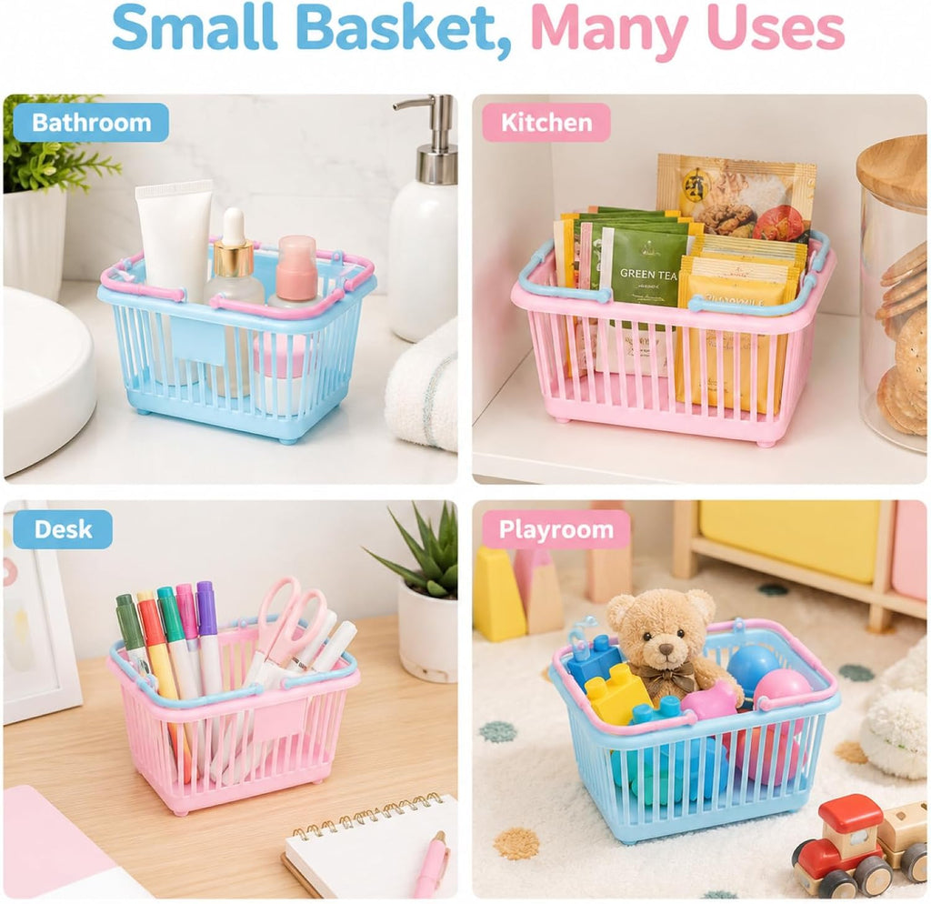 4pcs Small Shopping Basket, Mini Play Shopping Basket
