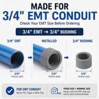 Pangda 100 Pcs 3/4 Inch EMT Insulating Conduit Bushing NEC Compliant