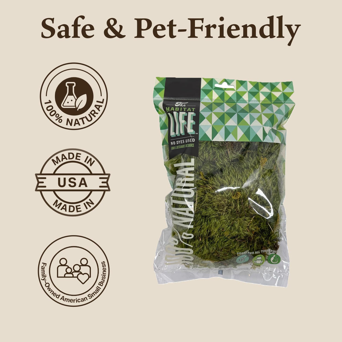 Mood Moss for Terrarium Habitats, Small 1-Pack