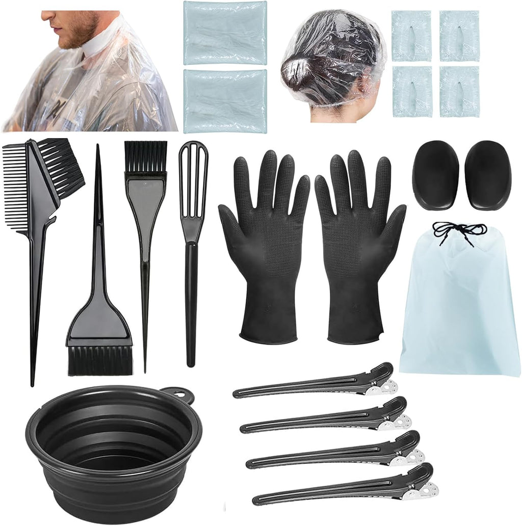 21Pcs Hair Dye Kit Professional Hair Coloring Products with Hair Dye Brush, 350ml Hair Color Bowl, Hair Clips