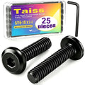 Taiss 25pcs 5/16-18x3/4 Flat Head Socket Head Screw,Furniture Bolts,Furniture Screws 304 Stainless Steel,5/16 Bolts Black Zinc Plated Fully Threaded,Countersunk Connector Screws with Hex Spanner