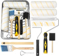 Bates Paint Tray Set - 11 pcs Kit with 9" & 4" Rollers, Small Roller, Trays & Covers for House Painting