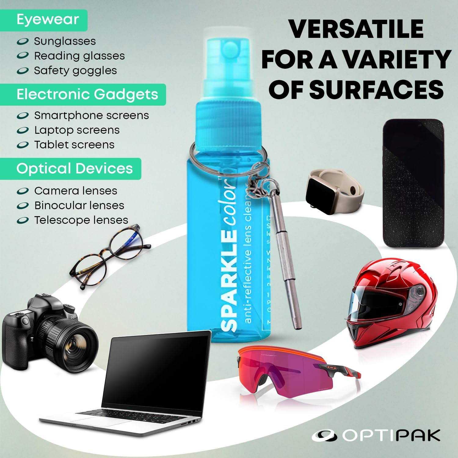 Sparkle Anti-Reflective Safe Lens Cleaner & Repair Kit – (2) 1oz Glasses Cleaner Spray, (2) Microfiber Cloth &