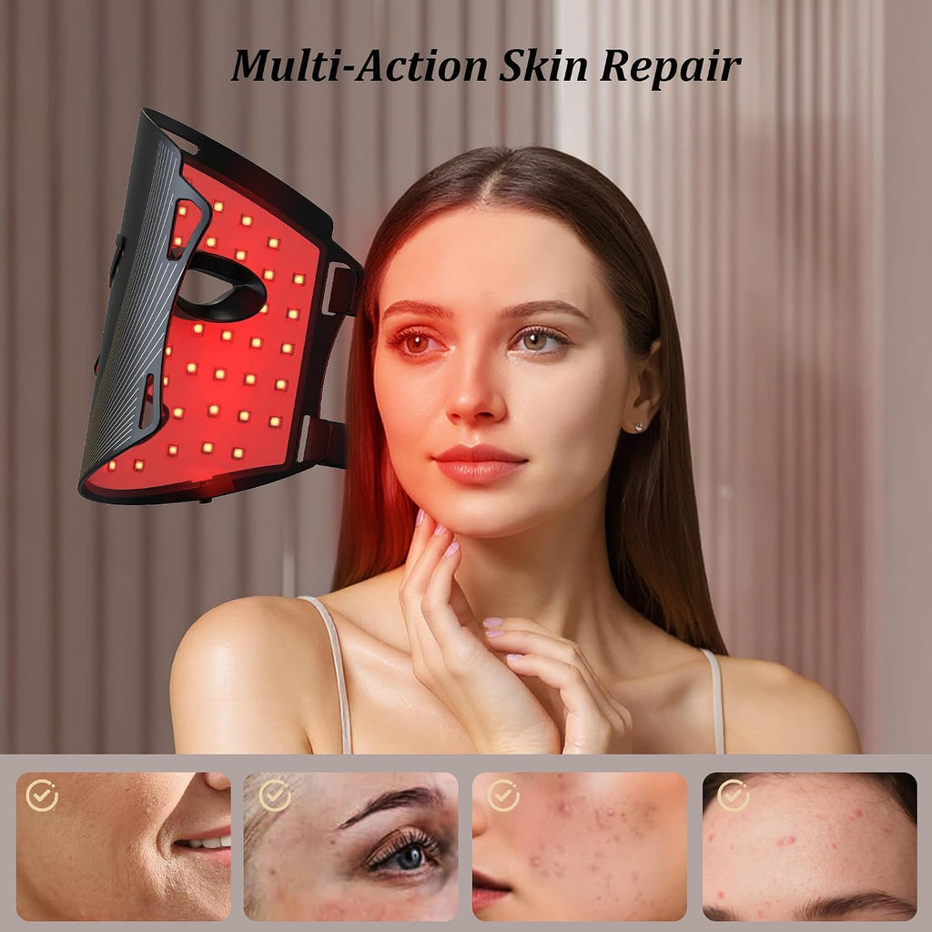Red Light Therapy for Face, FDA-Cleared LED Light Therapy Mask for Wrinkles, Acne Treatment, and Skin Care, Portable