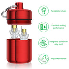Ear Plug Carrying Case Keychain(2 Pack), Small Waterproof Metal Earplug Case Ear Plug Holder Container Great for