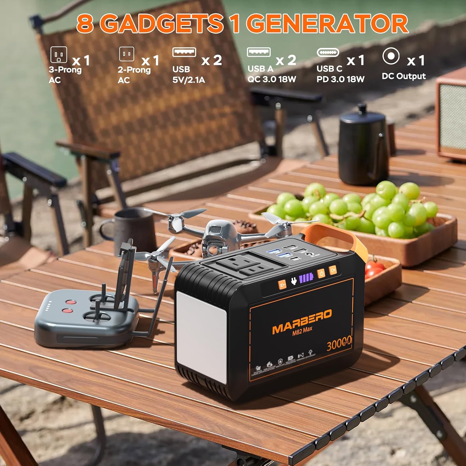 111Wh Solar Generator with Panels Included Solar Panel Kit 30W | Solar Powered Generator 120W Surge Portable Power