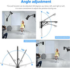 Wall Mounting Boom Arm with Triangle Base for Photography Studio Video Strobe Light Monolight Softbox Umbrella