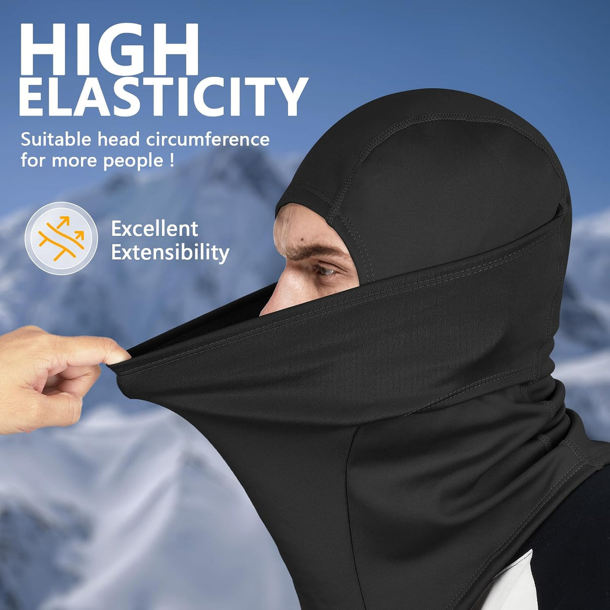 Black Ski Mask for Men Women Balaclava Face Mask Men Balaclava Ski Masks Beanie Full Face Mask Neck Gaiter Face Mask