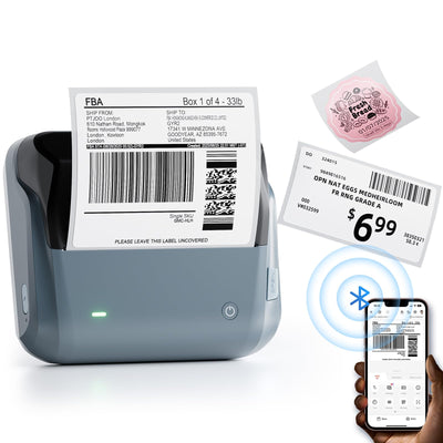 4 Inch Portable Thermal Label Maker, B4 Shipping Label Printer,Blue