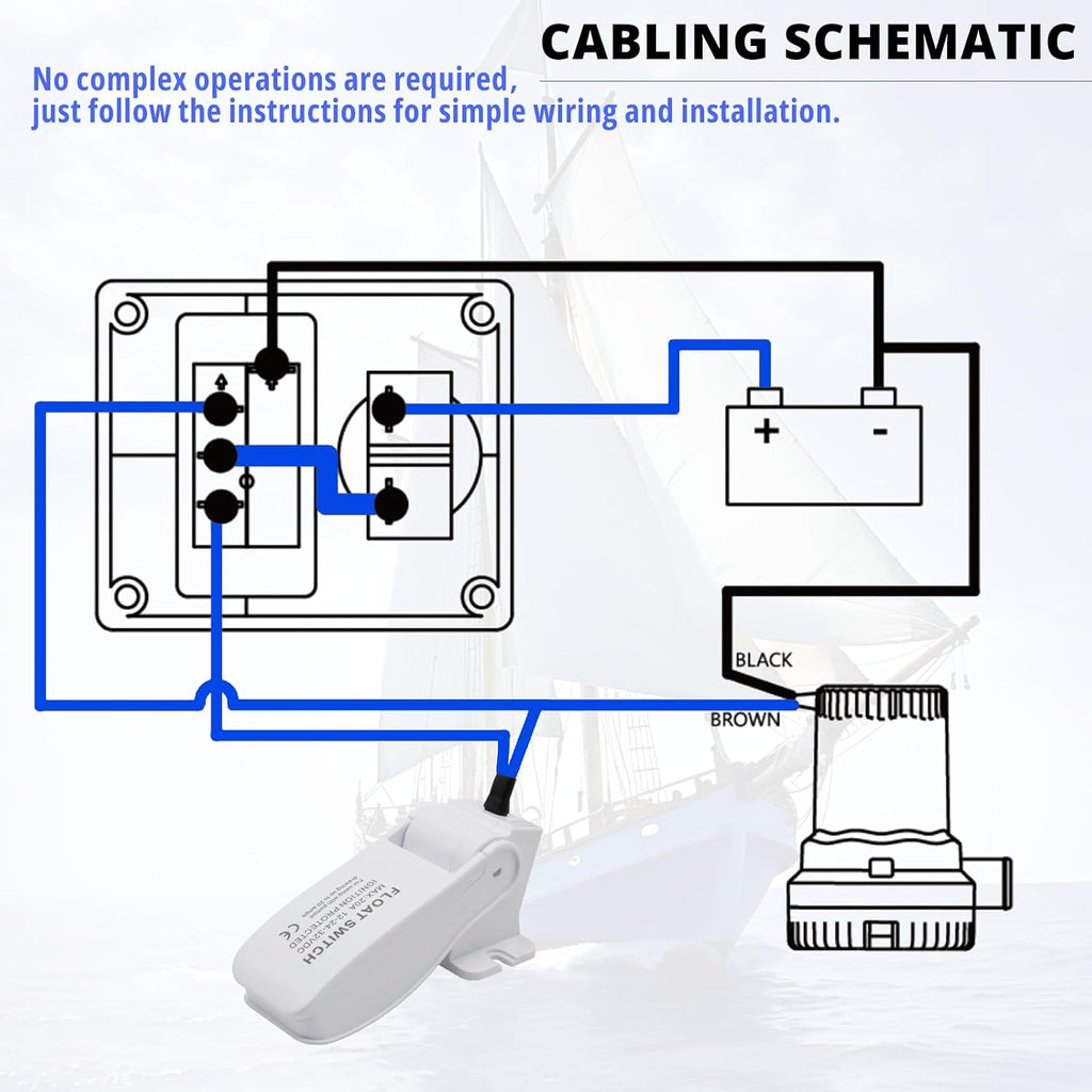 Automatic Bilge Pump Float Switch, DC 12V/24V/32V