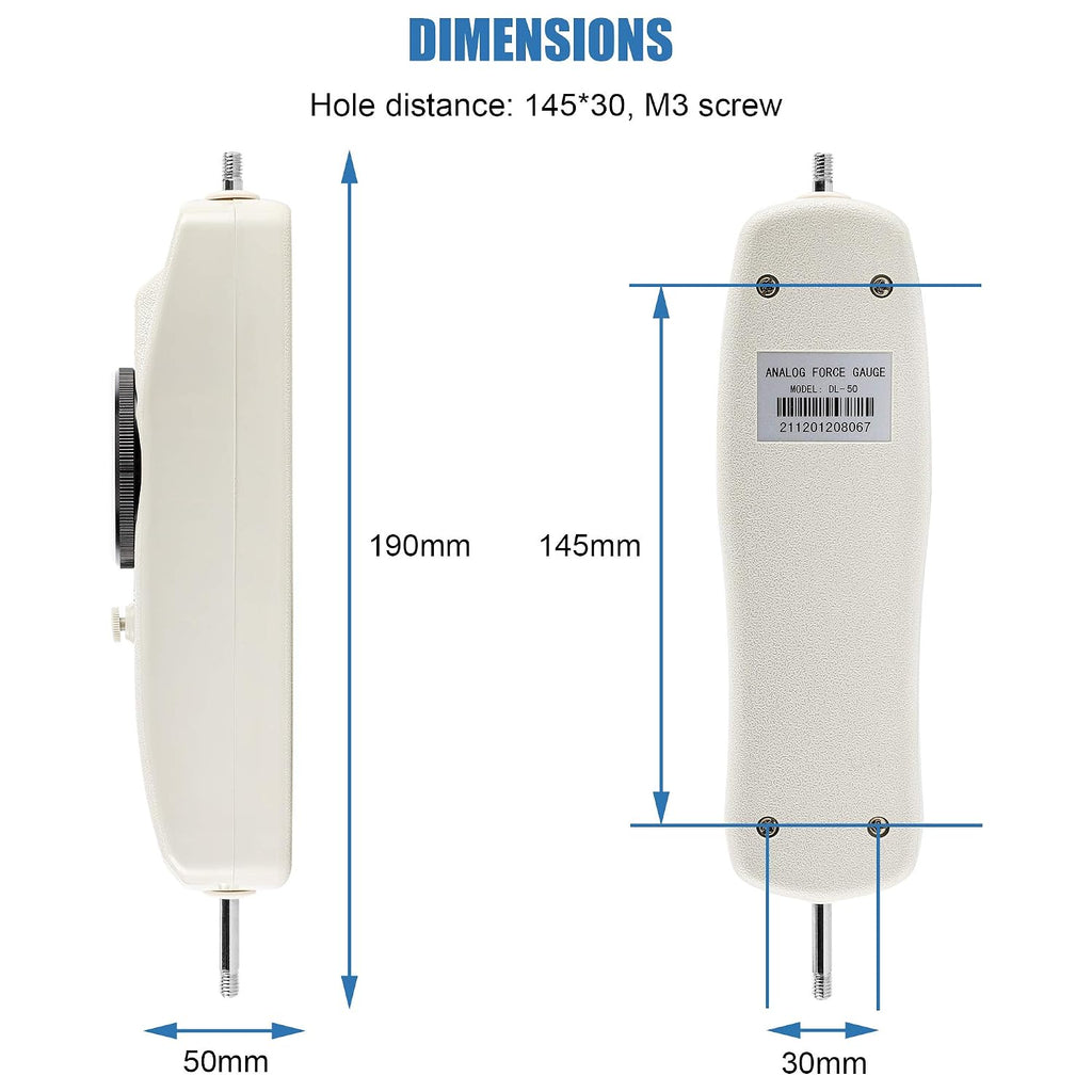 BAOSHISHAN 50lb Push Pull Force Gauge with Calibration Certificate