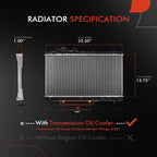 A-Premium Engine Coolant Radiator Compatible with Toyota Model