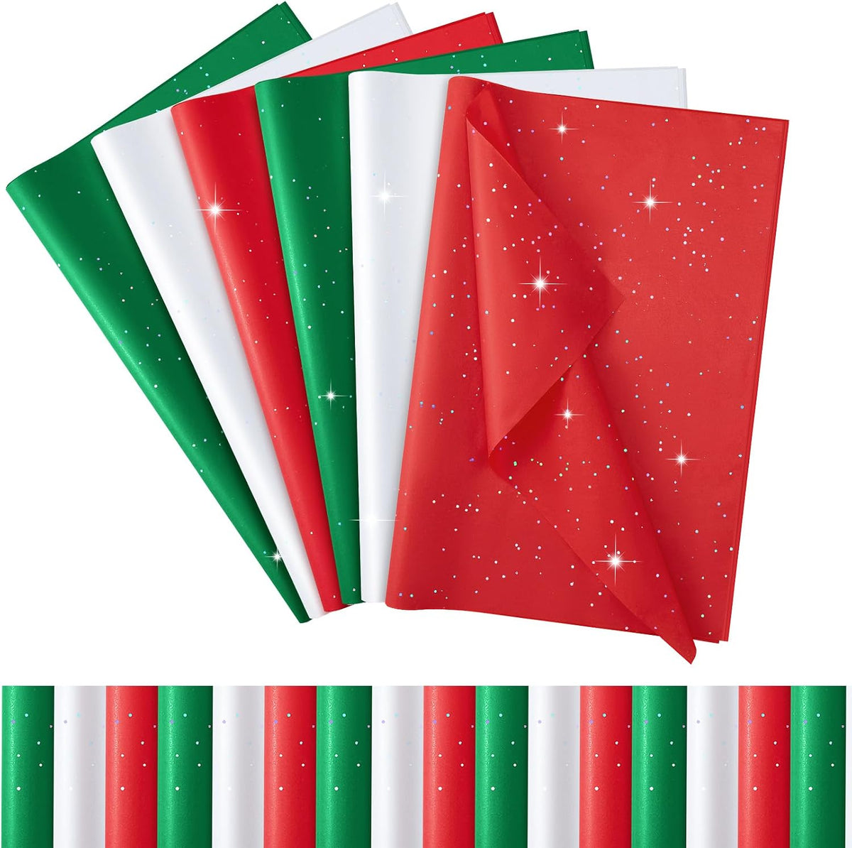 500 Sheets Tissue Paper Bulk, Red,Green,White